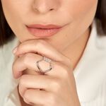 Bague Nexus Argent Blanc Oxyde De Zirconium - Bagues avec pierre Femme | Histoire d&rsquo;Or