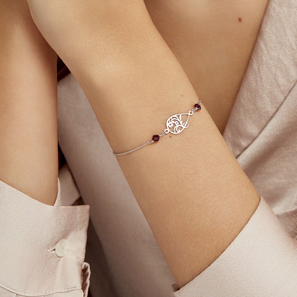 Bracelet Oumoul Argent Blanc Pierre De Synthese - Bracelets Femme | Histoire d’Or