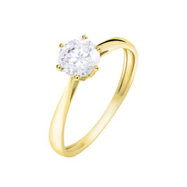 Solitaire Or Jaune Laurian Oxyde De Zirconium Blanc - Bagues solitaires Femme | Histoire d’Or