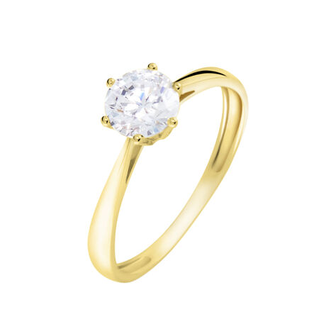 Solitaire Or Jaune Laurian Oxyde De Zirconium Blanc - Bagues solitaires Femme | Histoire d’Or
