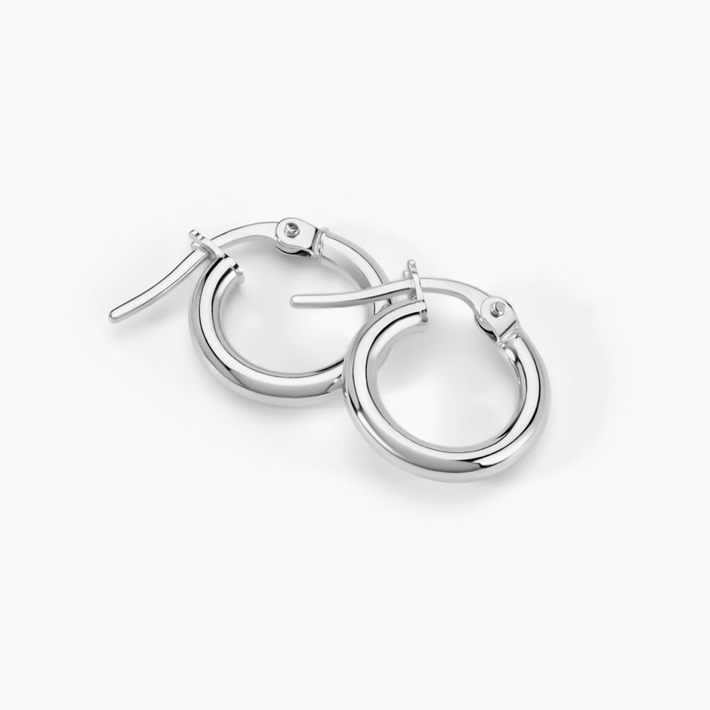 Créoles Verania Or Blanc - Boucles d'oreilles créoles Femme | Histoire d’Or