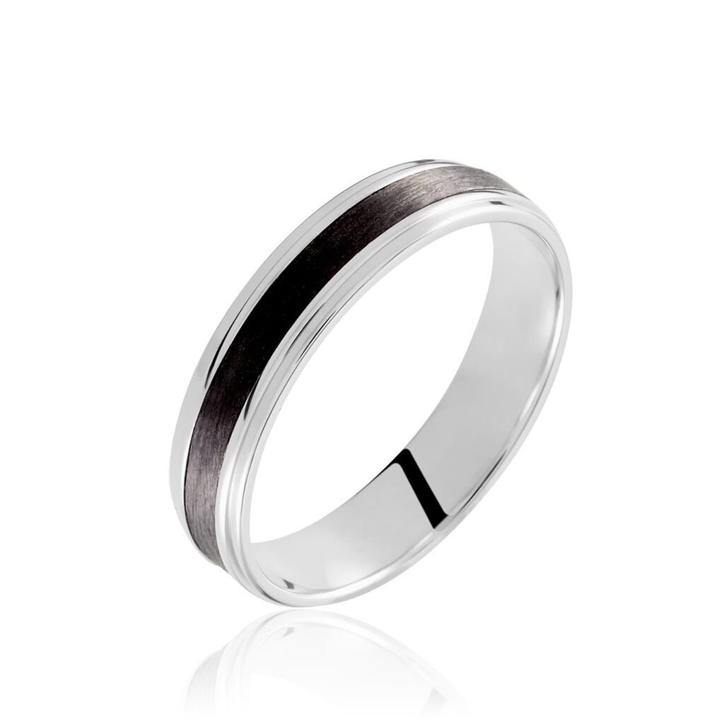 Alliance Camille Ruban Plat Or Blanc - Alliances Unisex | Histoire d&rsquo;Or