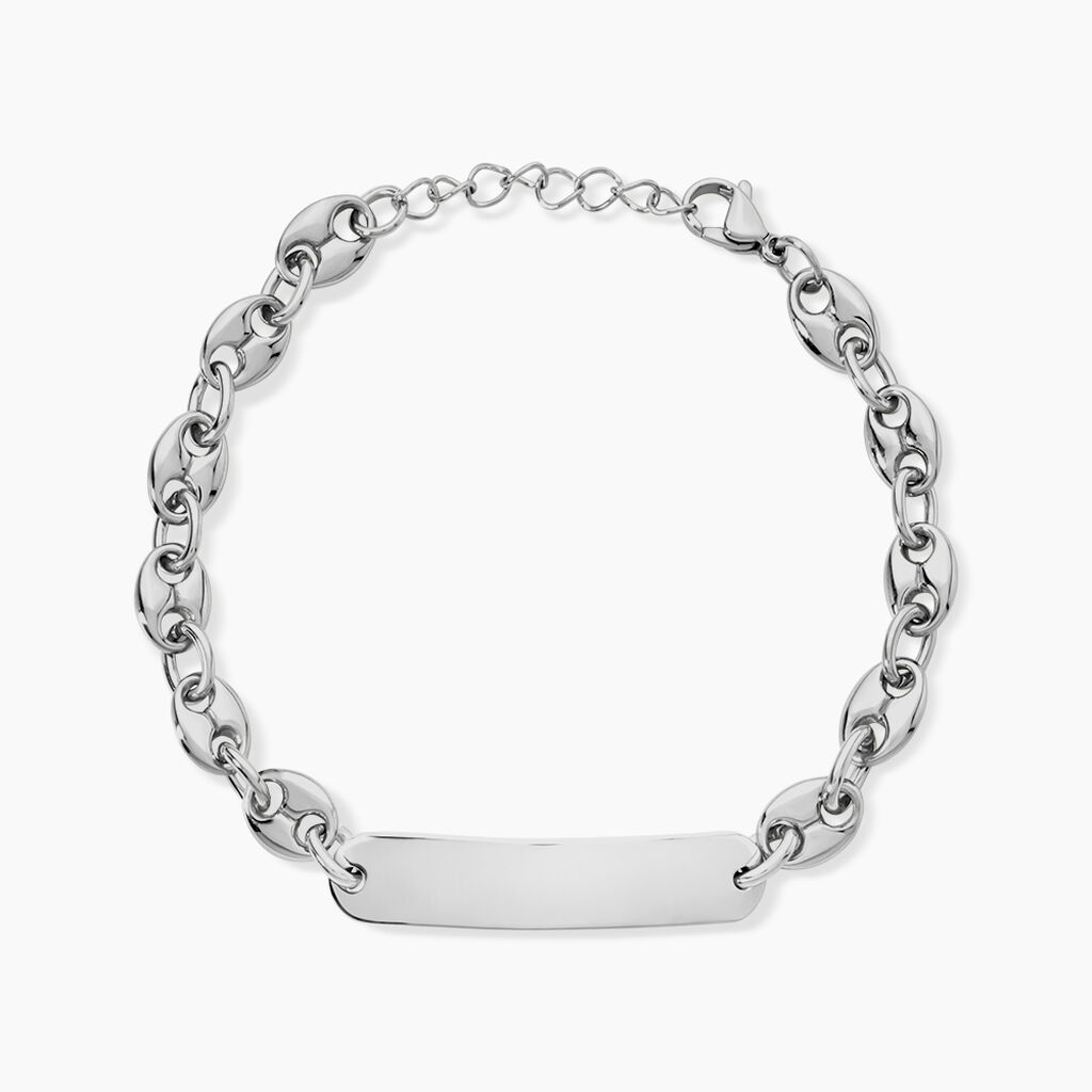 Bracelet Acier Blanc Joanano - Gourmettes Homme | Histoire d&rsquo;Or