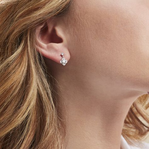 Boucles D'oreilles Pendantes Edyta Argent Blanc Oxyde De Zirconium - Boucles d'oreilles fantaisie Femme | Histoire d’Or