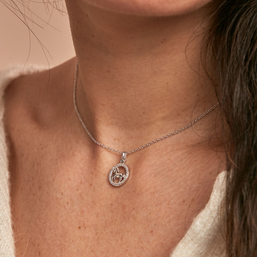 Collier Court Argent Blanc Ayeline Oxyde De Zirconium - Ras de cou Femme | Histoire d’Or