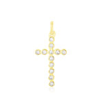 Pendentif Canice Croix Or Jaune Oxyde De Zirconium - Pendentifs Communion Femme | Histoire d&rsquo;Or