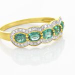 Bague Margaux Or Jaune Emeraude Et Diamant - Bagues avec pierre Femme | Histoire d&rsquo;Or