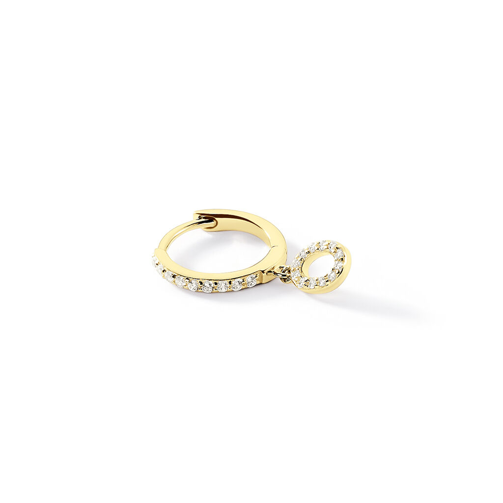 Créole Unitaire Léria Or Jaune Oxydes De Zirconium - Boucles d'oreilles créoles Femme | Histoire d’Or