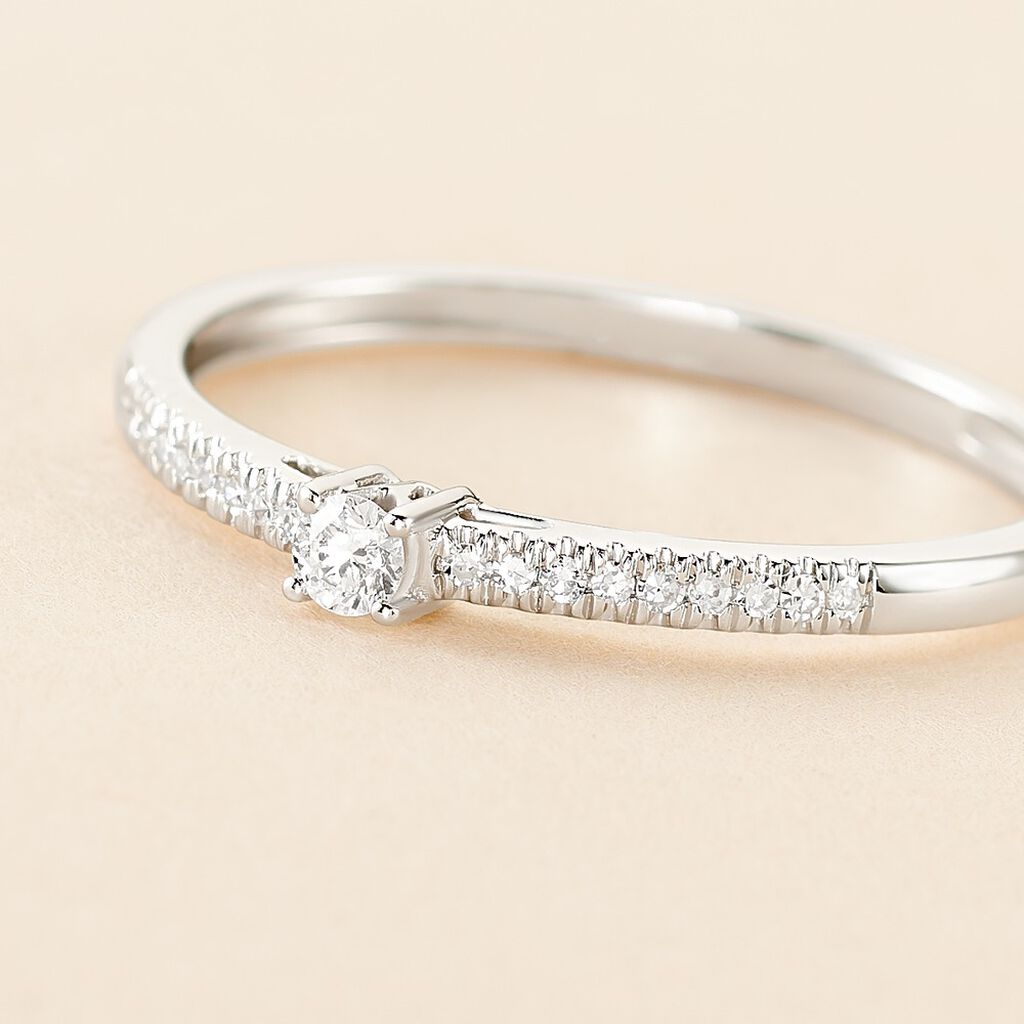 Bague Eliisa Or Blanc Diamant - Bagues solitaires Femme | Histoire d&rsquo;Or