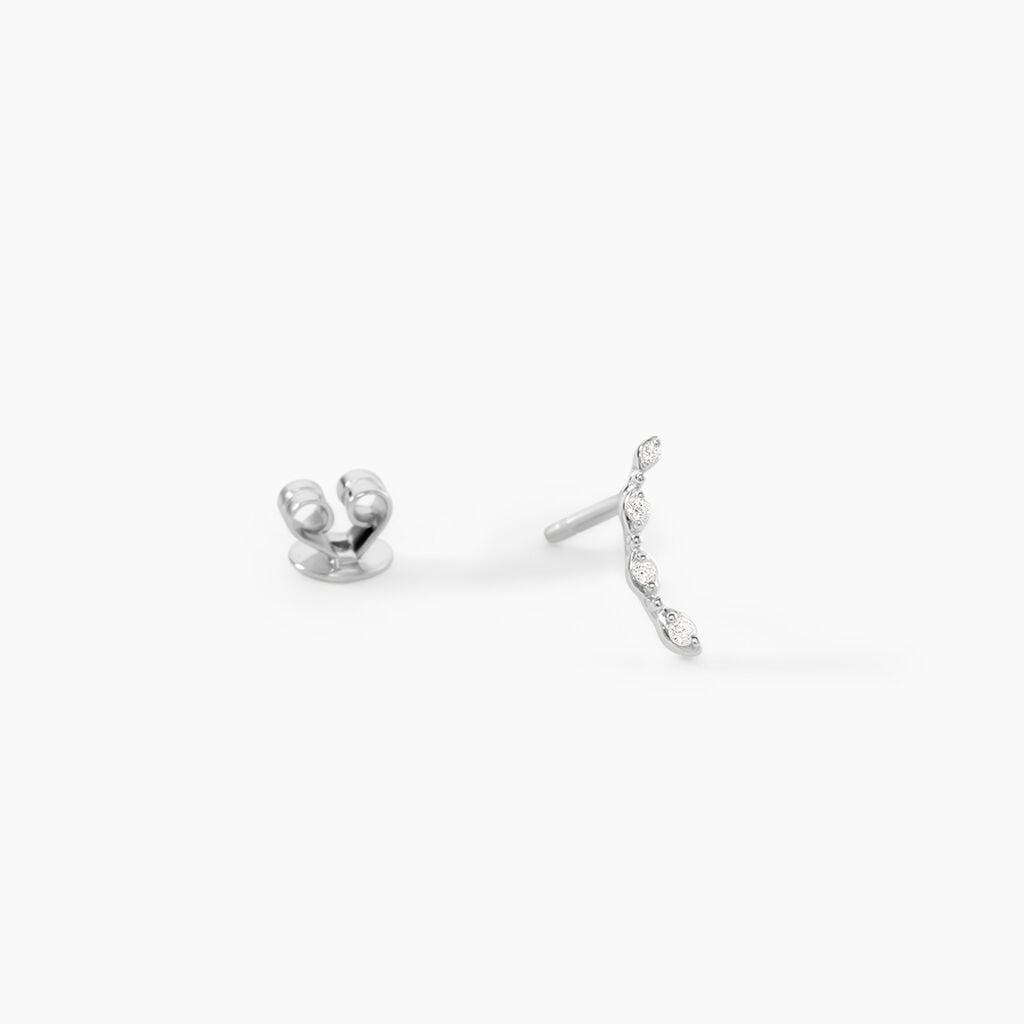 Boucles D'Oreilles Puces Sabia Argent Blanc Oxyde De Zirconium - Boucles d'oreilles fantaisie Femme | Histoire d&rsquo;Or