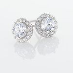 Boucles D'oreilles Puces Eternite Argent Blanc Oxyde De Zirconium - Boucles d'oreilles fantaisie Femme | Histoire d&rsquo;Or