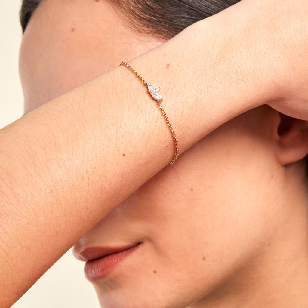 Bracelet Siona Plaque Or Jaune Oxyde De Zirconium - Bracelets Femme | Histoire d’Or