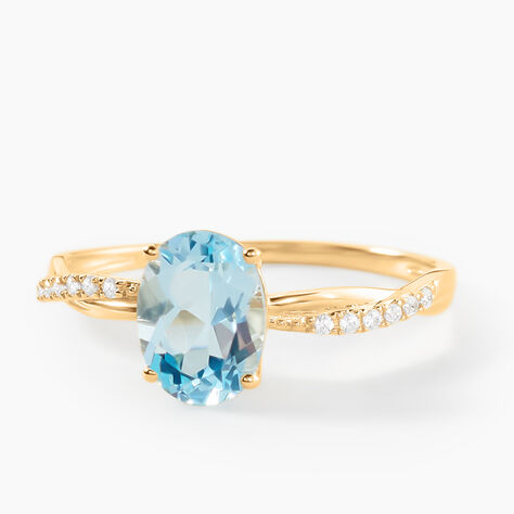 Bague Niklaus Or Jaune Topaze Oxyde De Zirconium - Bagues solitaires Femme | Histoire d&rsquo;Or