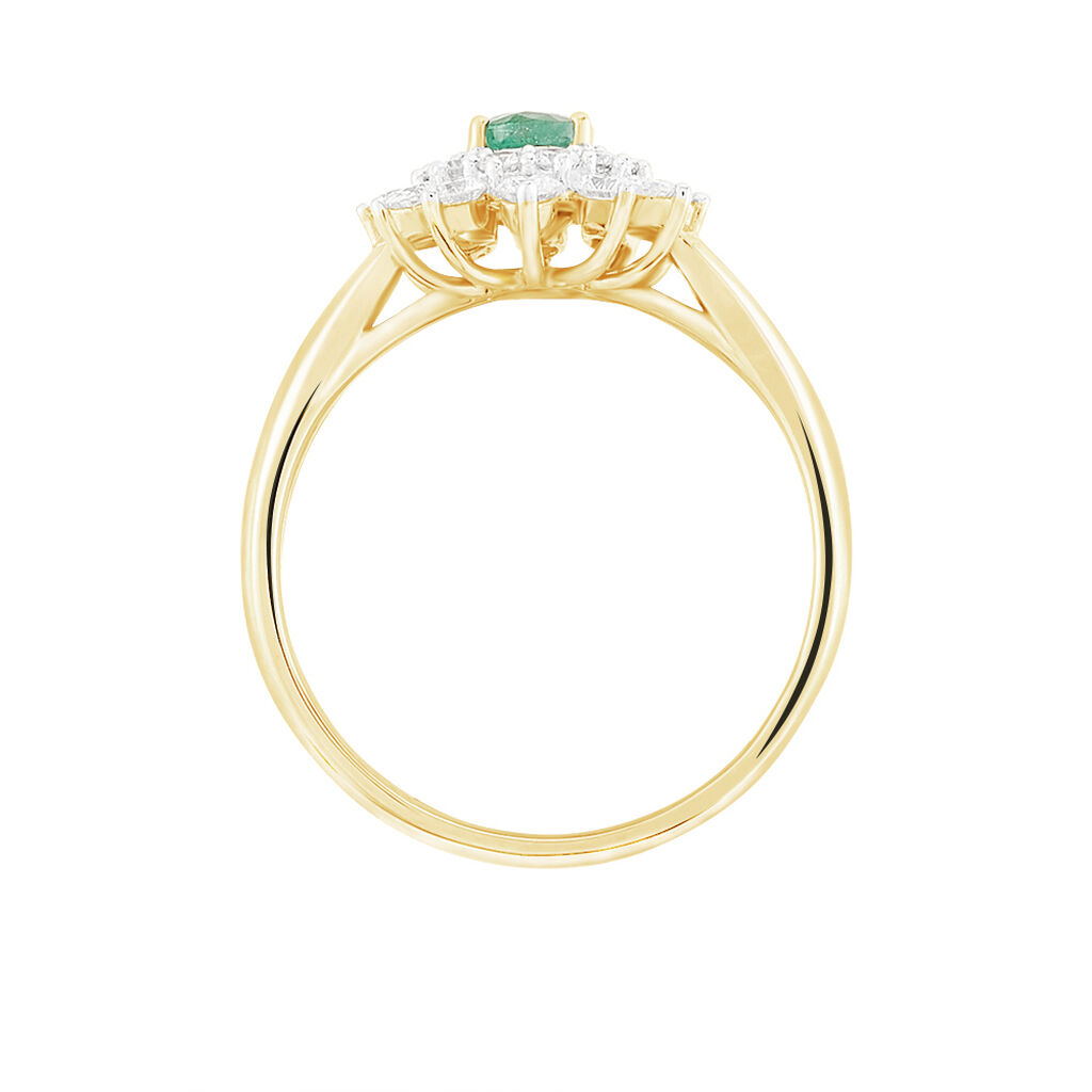 Bague Ivan Or Jaune Emeraude Et Diamant - Bagues solitaires Femme | Histoire d&rsquo;Or