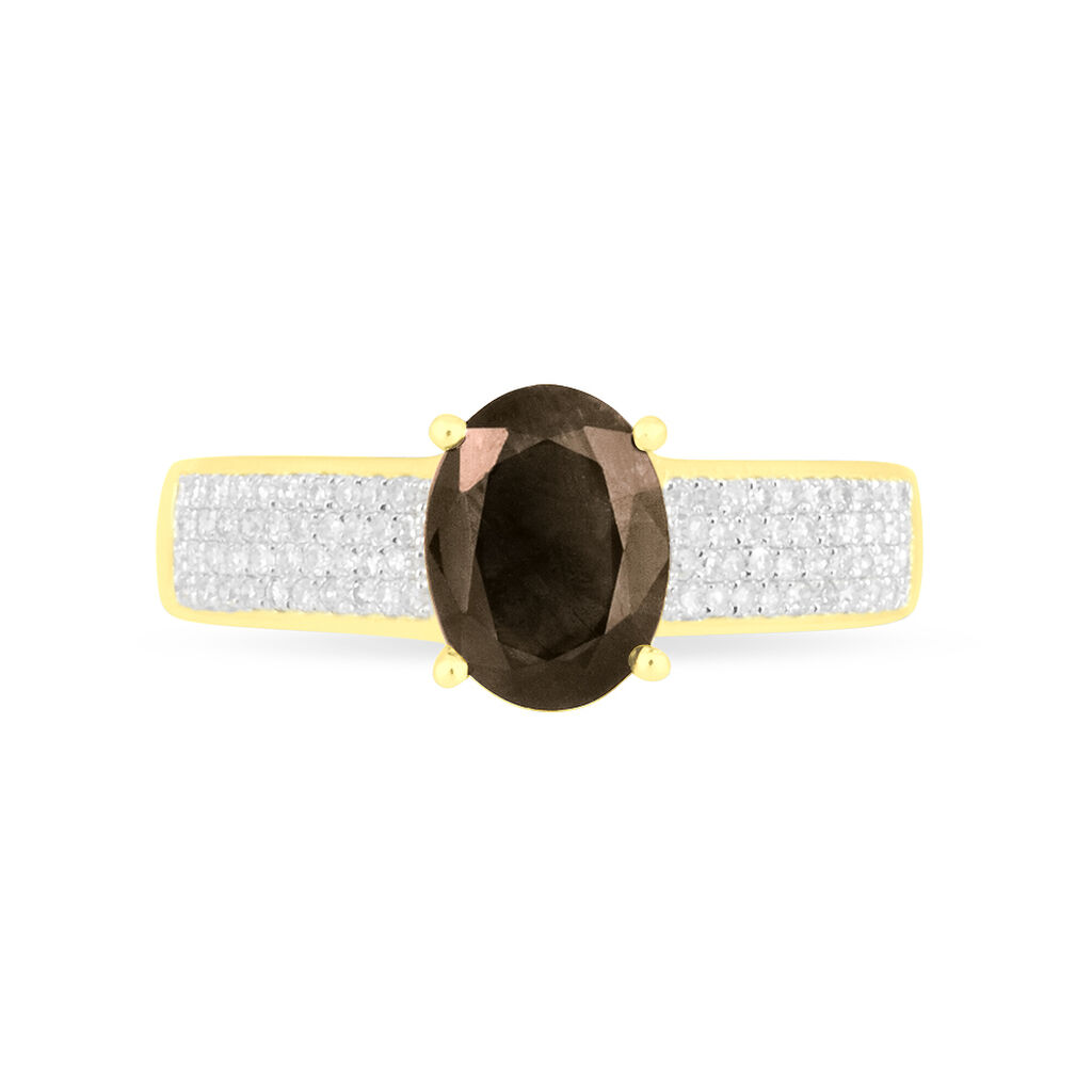 Bague Crista Or Jaune Quartz Et Diamant - Bagues solitaires Femme | Histoire d&rsquo;Or