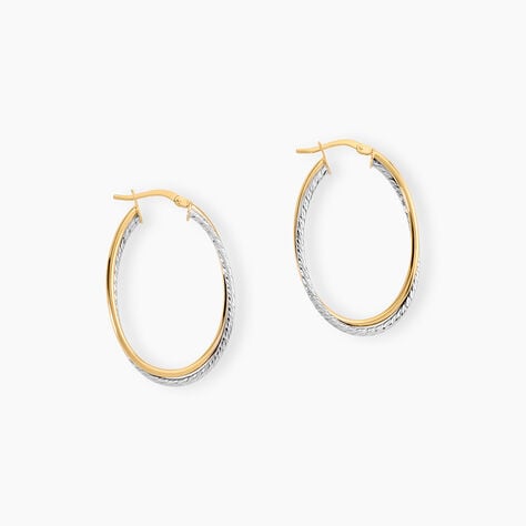 Cr&eacute;oles Maelia Or Bicolore - Boucles d'oreilles cr&eacute;oles Femme | Histoire d&rsquo;Or