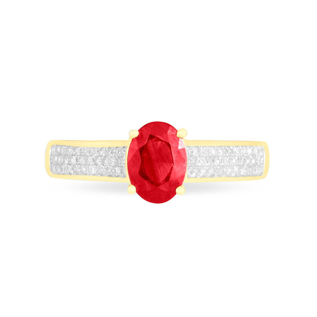 Bague Crista Or Jaune Rubis Et Diamant - Bagues solitaires Femme | Histoire d’Or