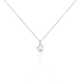 Collier Albine Argent Blanc Perle De Culture Et Oxyde De Zirconium - Colliers fantaisie Femme | Histoire d’Or