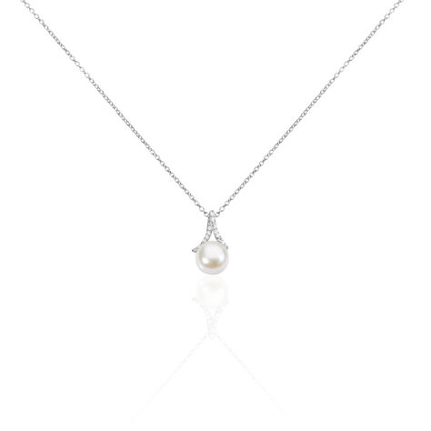 Collier Albine Argent Blanc Perle De Culture Et Oxyde De Zirconium - Colliers fantaisie Femme | Histoire d’Or