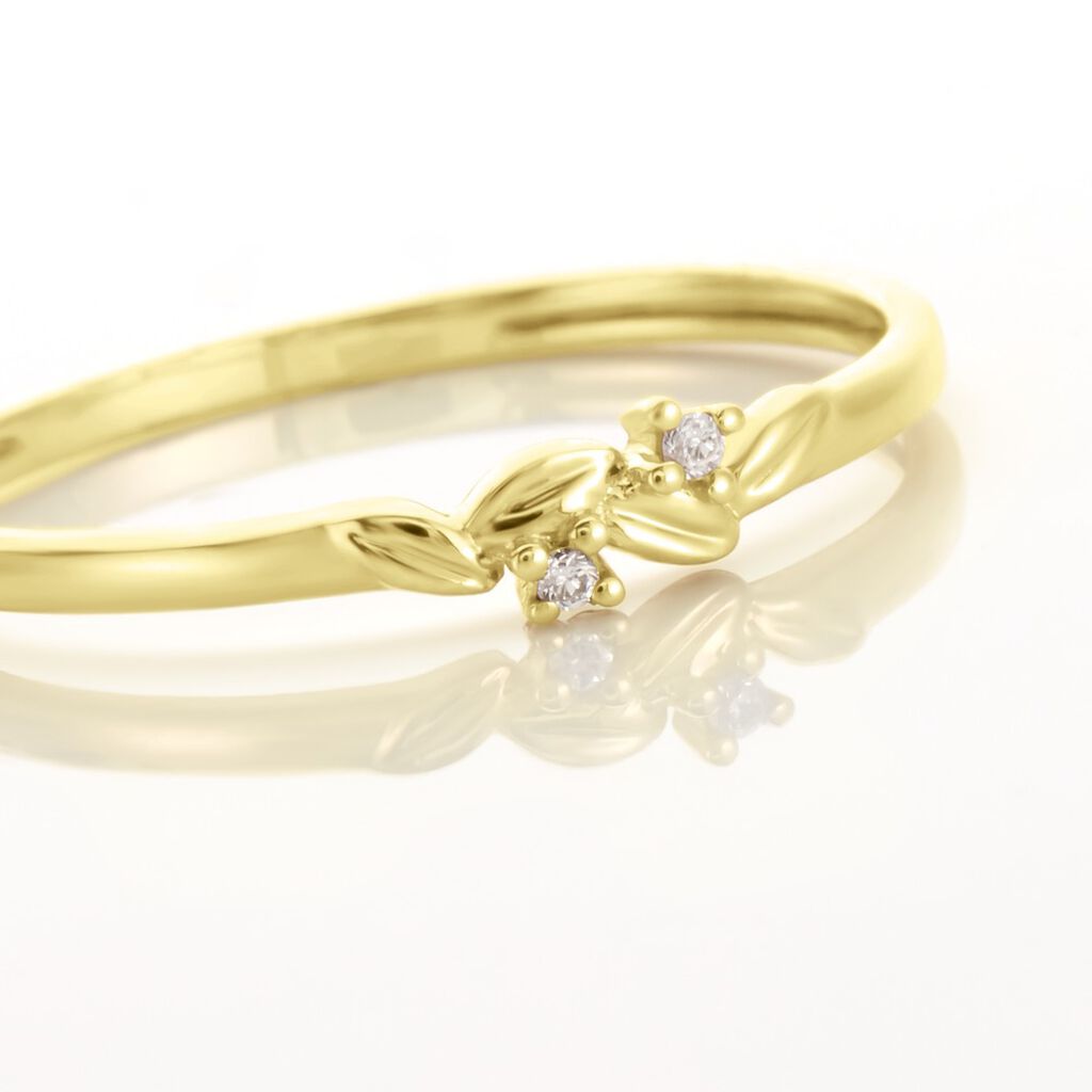 Bague Or Jaune Ulpia Diamants - Bagues avec pierre Femme | Histoire d’Or