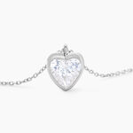 Collier Coeur Serti Clos Or Blanc Oxyde De Zirconium - F&ecirc;te des m&egrave;res Femme | Histoire d&rsquo;Or