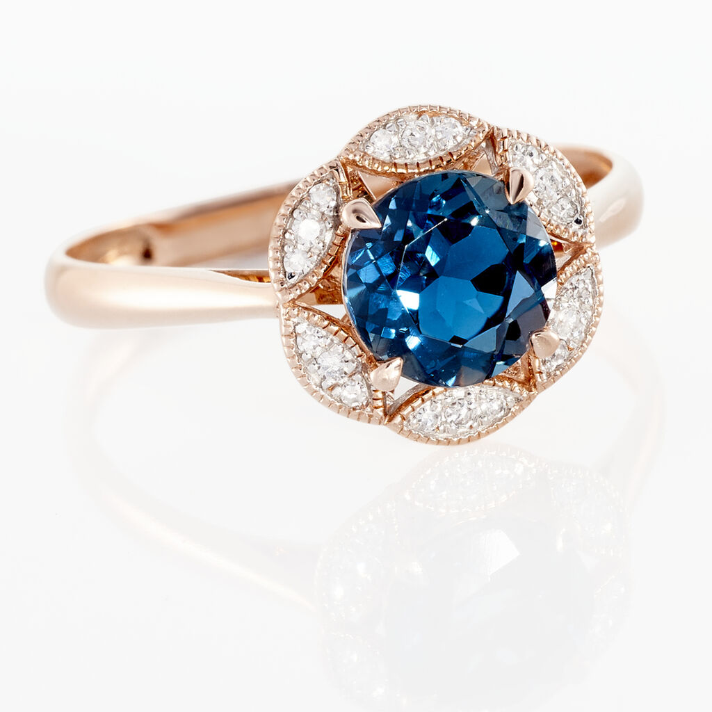 Bague Adryene Or Rose Topaze Et Oxyde De Zirconium -  Femme | Histoire d’Or