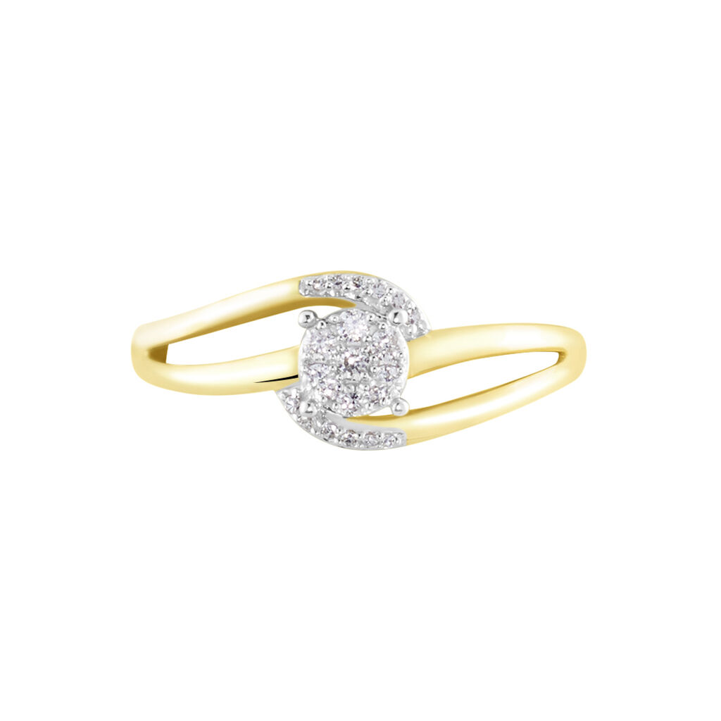 Bague Melinia Or Jaune Diamant - Bagues avec pierre Femme | Histoire d’Or