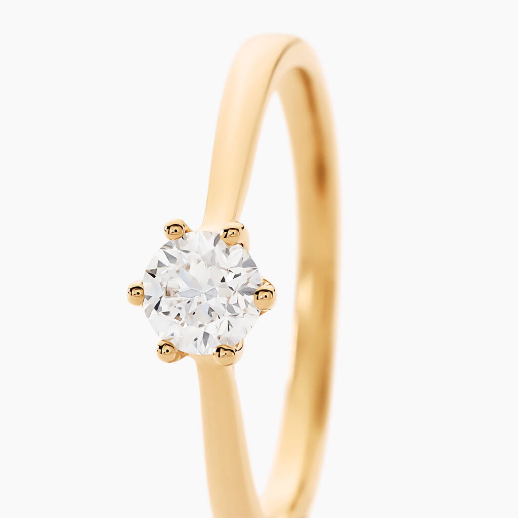 Bague Solitaire Athena Or Jaune Diamant - Bagues solitaires Femme | Histoire d’Or