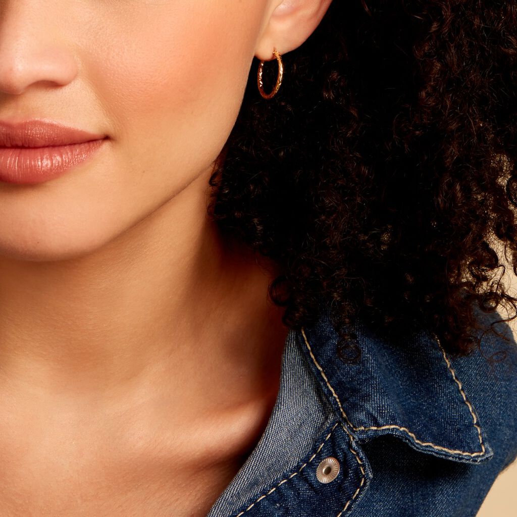 Créoles Cayla Or Jaune - Boucles d'oreilles créoles Femme | Histoire d’Or
