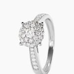 Bague Shirlene Ld Platine Blanc Diamant Synth&eacute;tique - Bagues solitaires Femme | Histoire d&rsquo;Or