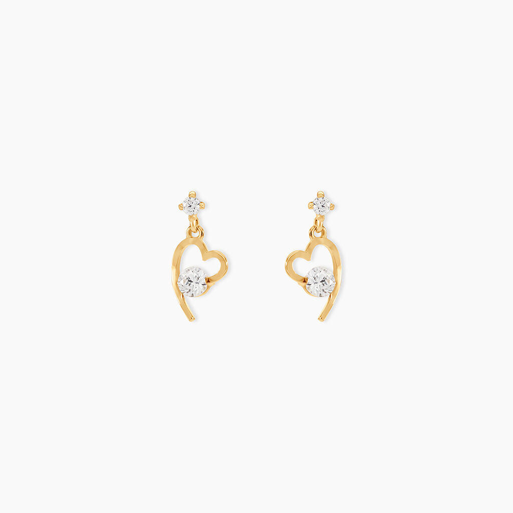 Boucles D'oreilles Pendantes Romance Or Jaune Oxyde De Zirconium - Boucles d'oreilles pendantes Femme | Histoire d&rsquo;Or