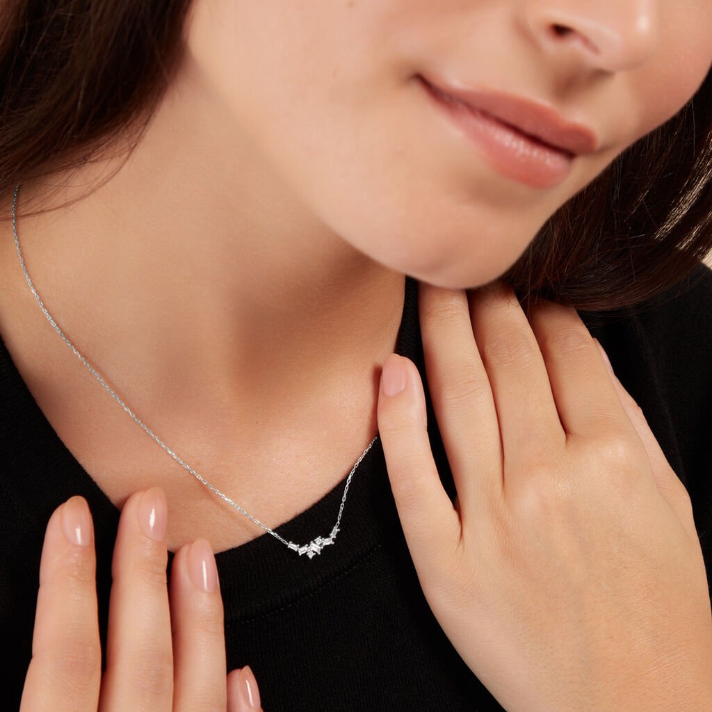 Collier Zachary Or Blanc Diamant Synthétique - Colliers Femme | Histoire d’Or