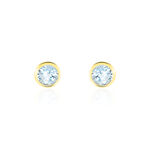Boucles D'oreilles Puces Edy Serti Clos Or Jaune Topaze - Clous d'oreilles Femme | Histoire d&rsquo;Or