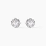 Boucles D'oreilles Puces Rosalie Or Blanc Oxyde De Zirconium - Clous d'oreilles Femme | Histoire d&rsquo;Or