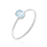 Bague Valentino Or Blanc Topaze - Bagues solitaires Femme | Histoire d&rsquo;Or