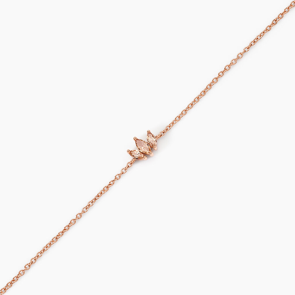Bracelet Duchesse Argent Rose Oxyde De Zirconium - Bracelets Femme | Histoire d&rsquo;Or
