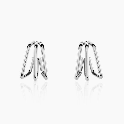 Créoles Stormie Acier Blanc - Boucles d'oreilles créoles Femme | Histoire d’Or
