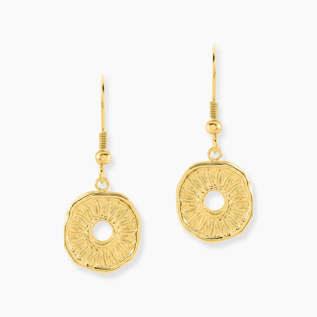 Boucles D'Oreilles Pendantes Goker Acier Jaune - Boucles d'oreilles fantaisie Femme | Histoire d&rsquo;Or