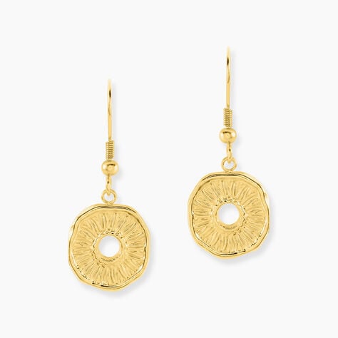 Boucles D'Oreilles Pendantes Goker Acier Jaune - Boucles d'oreilles fantaisie Femme | Histoire d&rsquo;Or