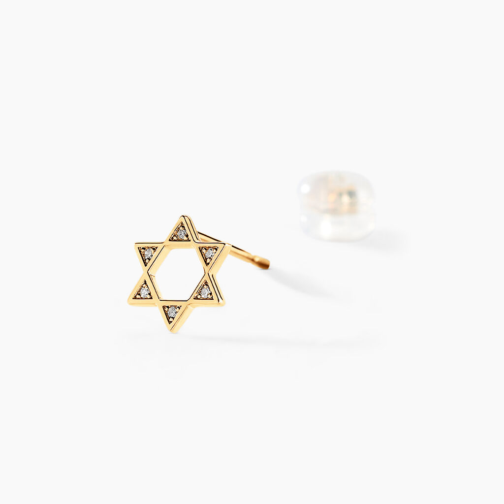Boucles D'oreilles Puces Isak Or Jaune Diamant - Clous d'oreilles Femme | Histoire d’Or