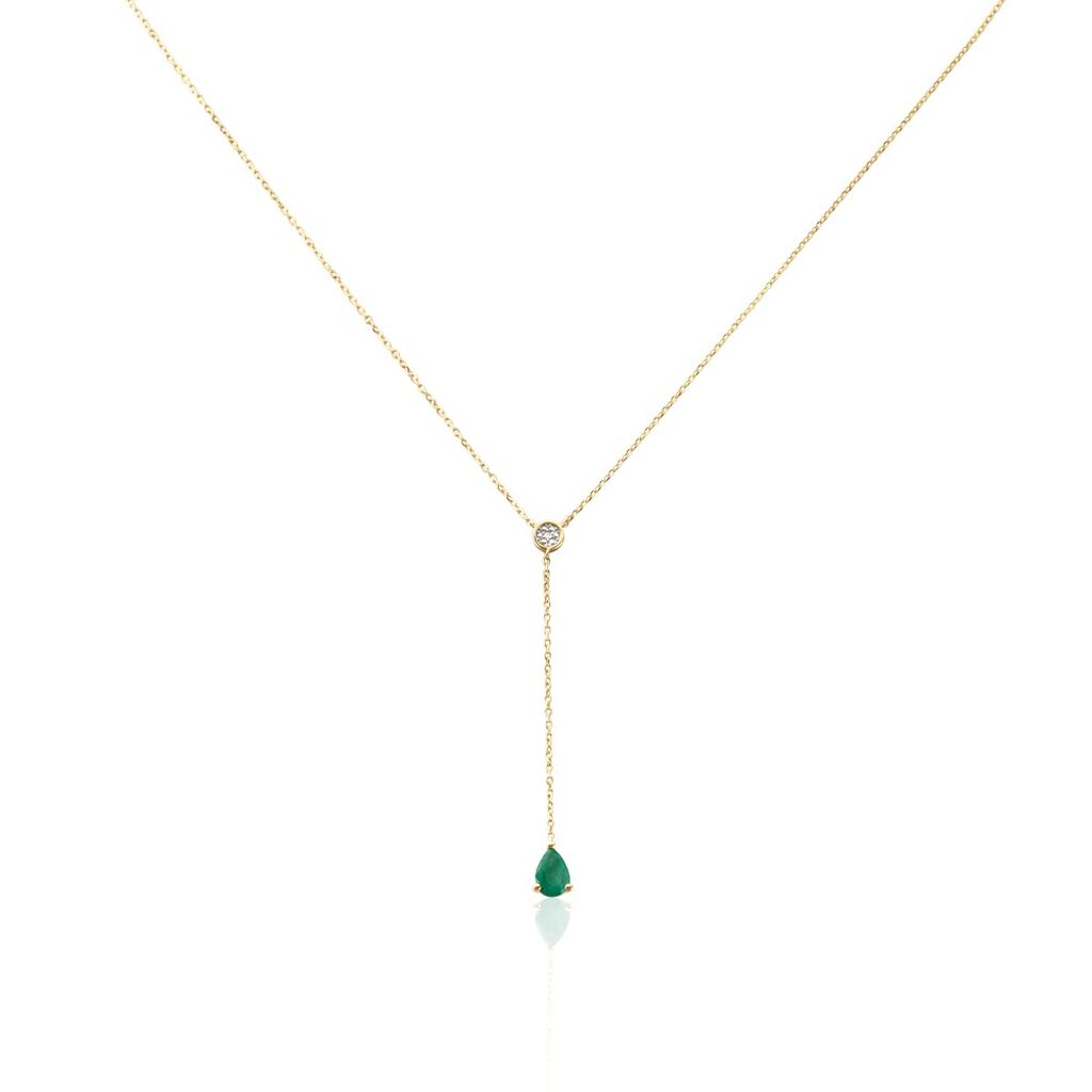 Collier Gracilia Or Jaune Emeraude Diamant - Colliers Femme | Histoire d&rsquo;Or