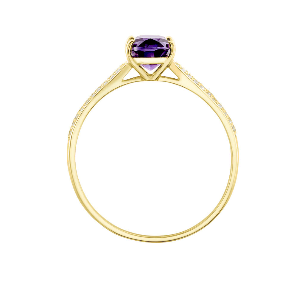 Bague Solitaire Crista Or Jauneamethyste Et Oxyde - Bagues solitaires Femme | Histoire d’Or