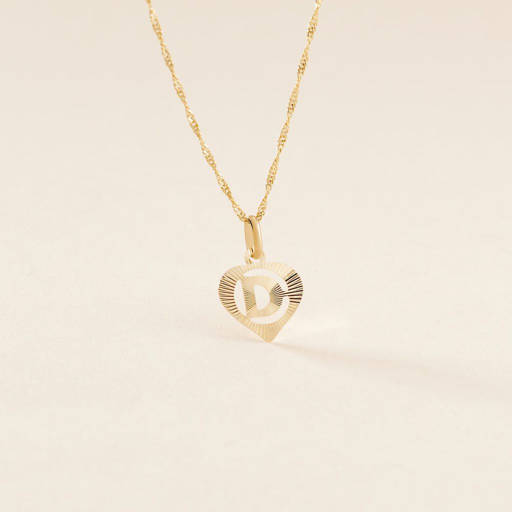 Pendentif Eudocie Coeur Lettre Or Jaune - Pendentifs Famille | Histoire d’Or