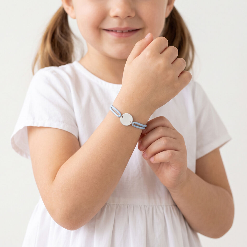 Bracelet Helenia Pastille Gravable Or Blanc - Bracelets Naissance Enfant | Histoire d&rsquo;Or