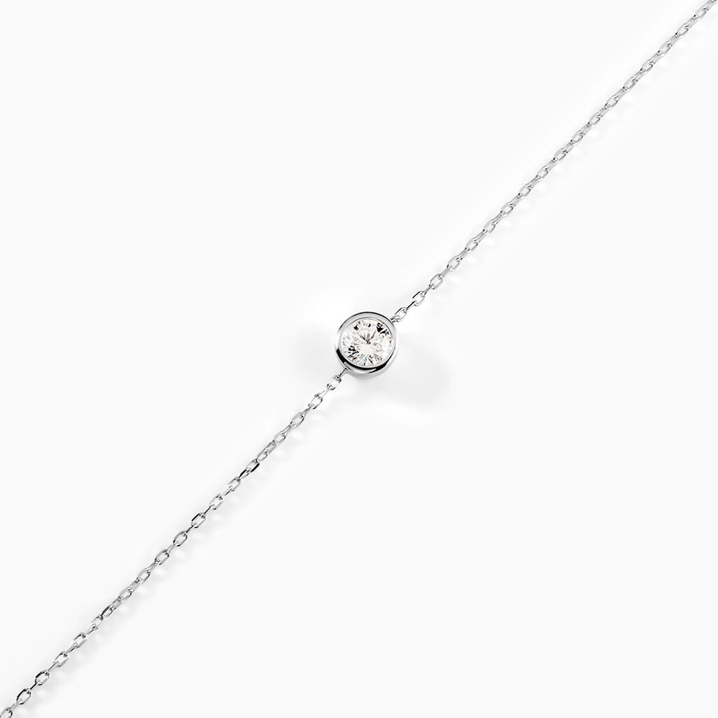 Bracelet Columbine Or Blanc Oxyde De Zirconium Blanc - Bracelets Femme | Histoire d&rsquo;Or