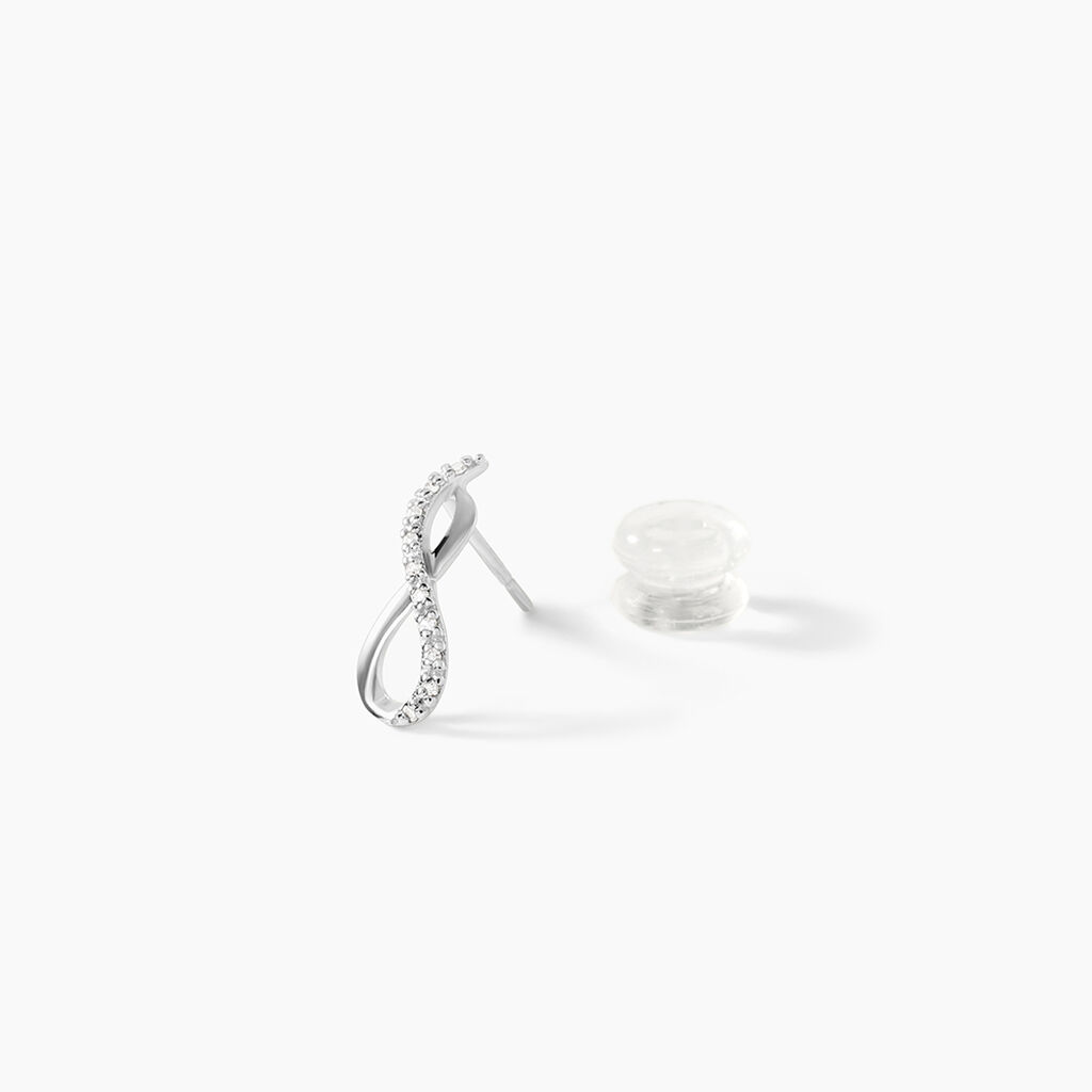 Boucles D'oreilles Puces Samy Or Blanc Diamant - Boucles d'oreilles pierres pr&eacute;cieuses Femme | Histoire d&rsquo;Or