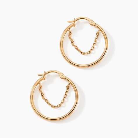 Cr&eacute;oles Omnia Plaqu&eacute; Or Dor&eacute; - Boucles d'oreilles cr&eacute;oles Femme | Histoire d&rsquo;Or