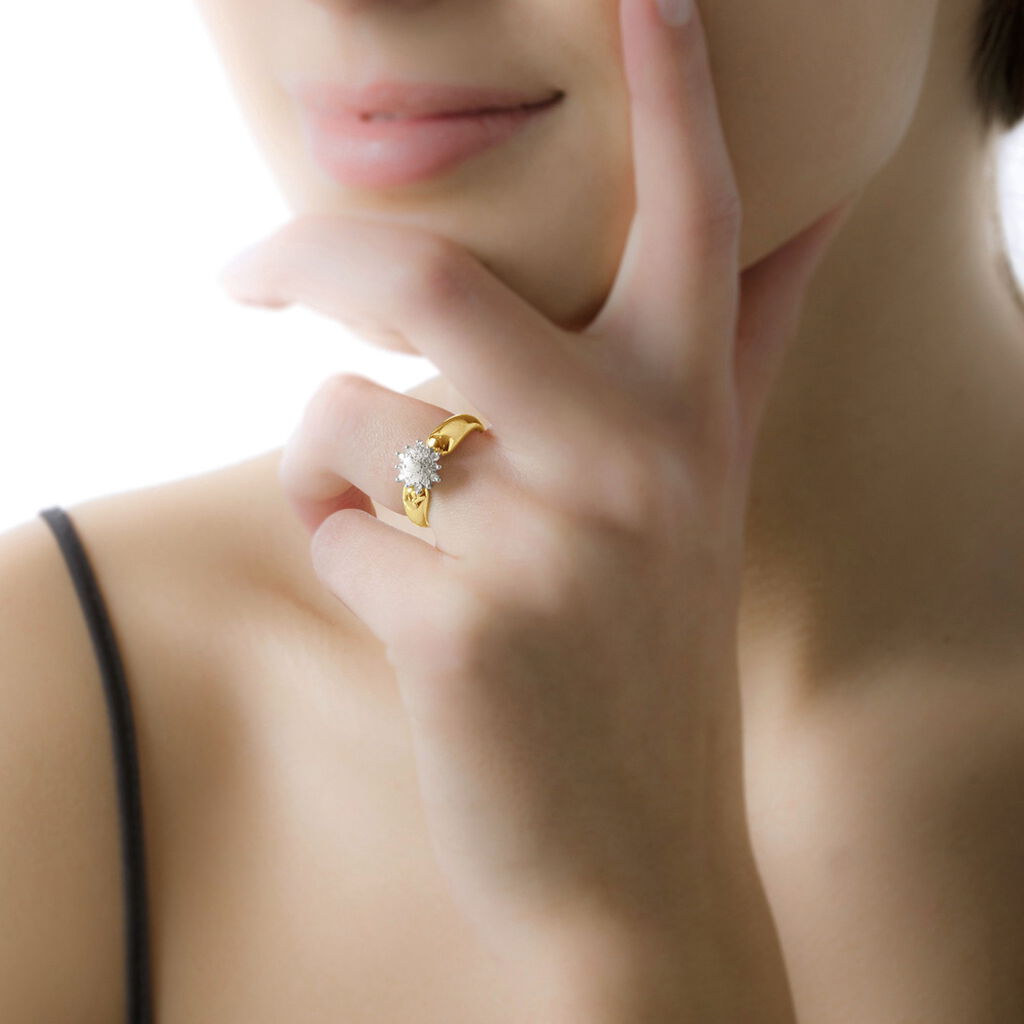 Bague Chou Or Jaune Diamant - Bagues avec pierre Femme | Histoire d’Or
