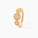 Bague Sunrays Plaqu&eacute; Or Jaune Oxyde De Zirconium - Bagues avec pierre Femme | Histoire d&rsquo;Or