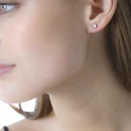 Boucles D'oreilles Puces Clavie Or Blanc Diamant - Clous d'oreilles Femme | Histoire d’Or